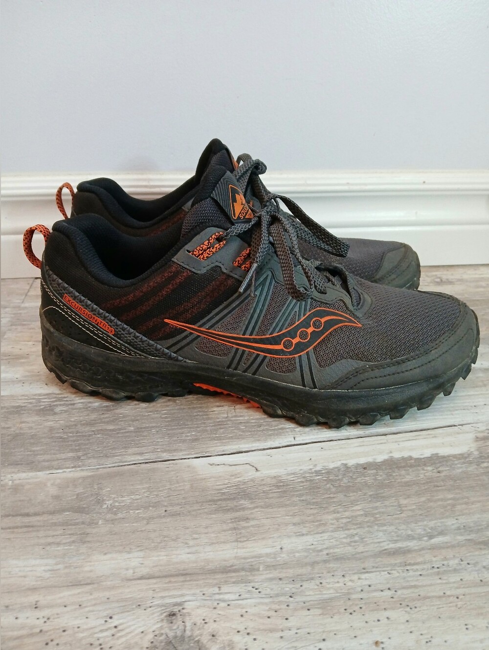 Saucony Excursion TR14 Men's Trail Running Shoes - Grey & Orange - 11 W